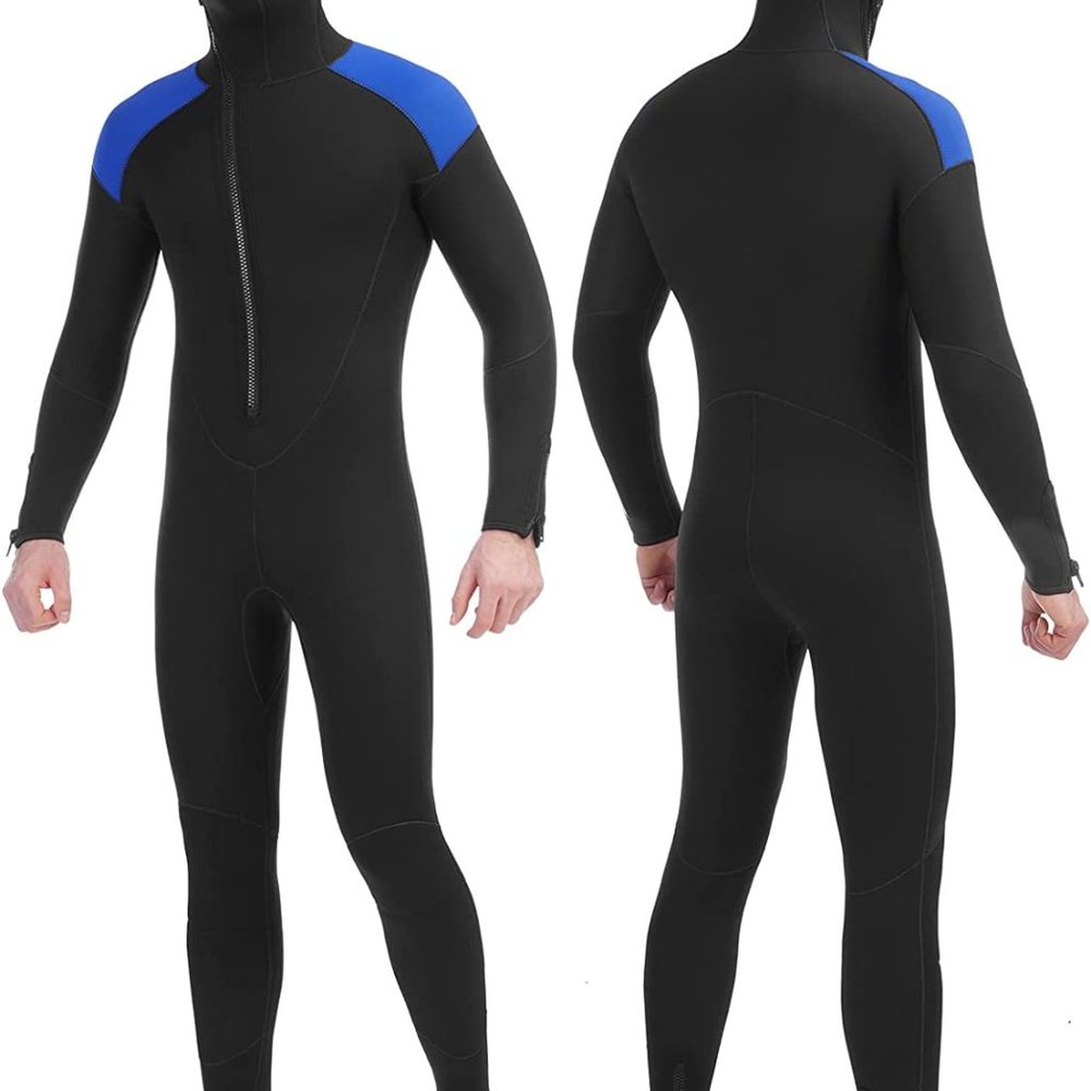 NEW IN PACKAGE! SIZE LARGE- REALON Mens Wetsuit 5mm Full Scuba Diving Suit Front